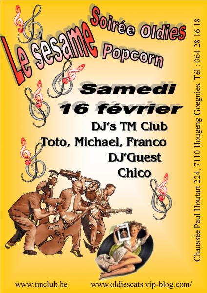 soir�e oldies le 16 f�vrier au s�same